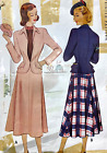 1940 Seconde Guerre mondiale jupe Peplum motif veste coussinets épaulettes McCalls 7159 taille 14 B34