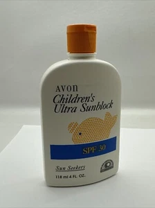 Avon Sun Seeker 4 Oz Children’s Ultras Sunblock Lotion Spf 30 1993 - Picture 1 of 2