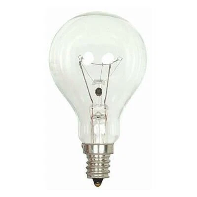 Satco S2740 40 Watt Clear Ceiling Fan Light Bulbs with Candle Base - 2 per Card - Image 1 of 3