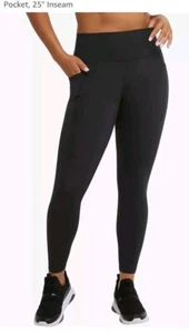 Champion Womens Running Fitness Leggings Sz Xs Black Pockets Black Yoga New Tags - Picture 1 of 4