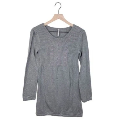 Vestido suéter para mujer Hanna Andersson gris rosa acanalado tejido algodón túnica talla XS Foto 1 de 4