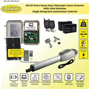 SOLAR Powered Heavy Duty Single Gate Opener, Solar Panel & Batteries System - Picture 1 of 10