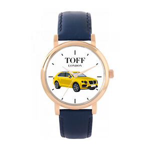 Toff London TLWS-10034 Damski żółty luksusowy zegarek samochodowy 4x4