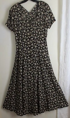 Rampage 11 M L 8 10 vtg 80s 90s Calico Floral Swing Garden Party Dress Rayon - Image 1 of 4