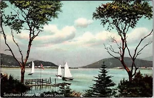 Cartolina d'epoca Southwest Harbor, Maine Somes Sound Ji9 - Foto 1 di 2