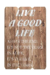Holz-Schild Wandschild Spruch Good Life Holzbild Wandbild Bild Vintage Shabby - Bild 1 von 3