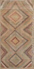 Vintage Hand Woven Carpet 4'11" x 10'10" Traditional Wool Kilim Rug