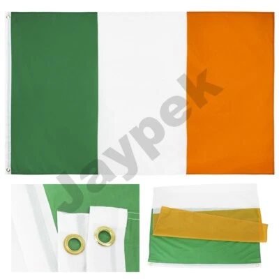 Large Irish Flag 5ft x 3ft Ireland Republic St Patricks Day Rugby Football - Image 1 of 4
