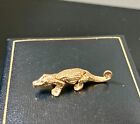 Exceptional Vintage Gold on Solid Sterling Silver Moving Jointed Crocodile Charm