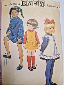 Pinafore Jumper Dress Girls 6 McCalls 2967 Sewing Pattern Cut VTG 70s Easy Short - Picture 1 of 8