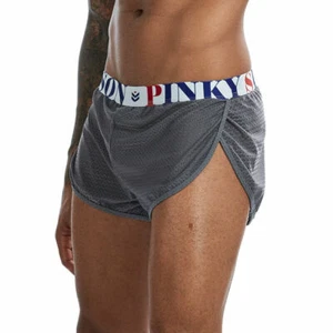 Mens Sports Mesh Summer Shorts Sexy Low-waist Side Slit GYM Short Pants Boxers - Picture 1 of 10