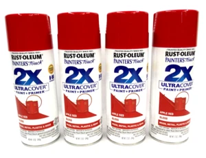 Rust-Oleum Painter's Touch Spray Paint + Primer, 12 oz, Gloss Apple Red, 4-PACK - Picture 1 of 2