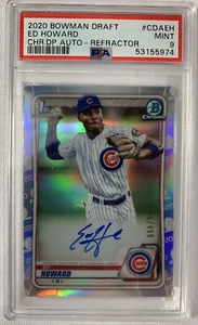 2020 Bowman Chrome Draft Ed Howard 1st Bowman RC Refractor Auto #'d /499 Cubs - Picture 1 of 2