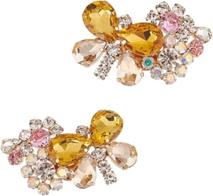 Schuhclips Mit Schmetterlings Strass 1 Paar Hellkhakifarbene Schuhschnallen Mit - Bild 1 von 7