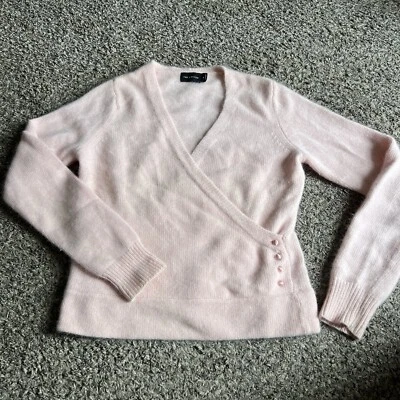 Suéter THE LIMITED Lana de Cordero Mezcla Angora Talla L Bebé Rosa Y2K Años 90 Cuello en V De Colección Foto 1 de 4
