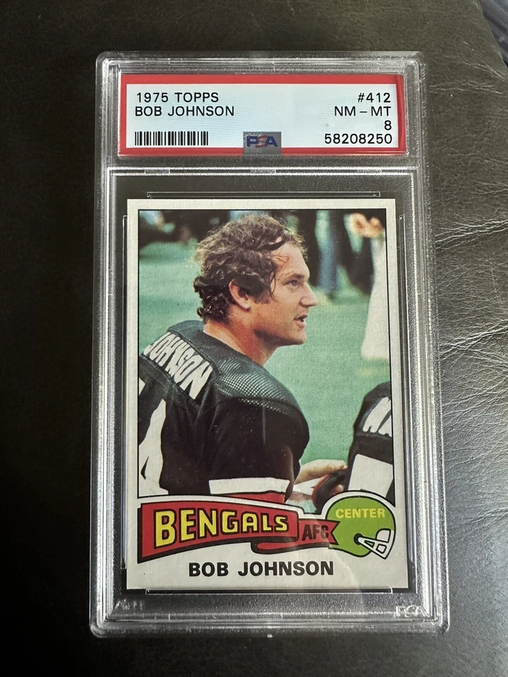 1975 Bob Johnson #412 Topps PSA 8 Cincinnati Bengals - Image 1 of 2
