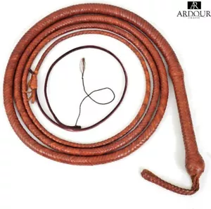 Frusta di toro equestre stile Indiana Jones pelle di mucca 6 piedi, 16 trecce - Foto 1 di 9