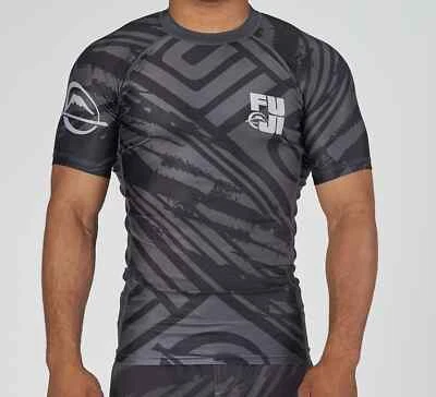 Fuji Battle Flex Lite MMA BJJ Jiu Jitsu Short ShortSleeve SS Rashguard - Black - Image 1 of 4