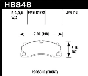 Hawk Performance HB848U.646 FITS 14-19 Porsche 911 GT3/GT3 RS / 2016 Porsche Cay - Foto 1 di 1