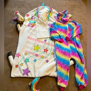 Girl’s Unicorn Bundle - Handmade Sleeping Mat, One Piece Outfit & Stuffed Toy - Picture 1 of 7