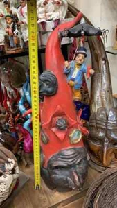 1 corno pulcinella terracotta 45 cm porta fortuna napoli amuleti horn charms - Imagen 1 de 1