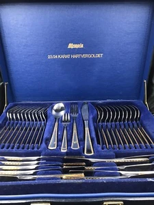 Menübesteck Olympia 23/24 Karat hartvergoldet Edelstahl rostfrei 70 Teile  - Bild 1 von 7