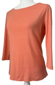 Talbots Damen T-Shirt Baumwolle 3/4 Arm U-Boot-Ausschnitt Pastell Orange Größe Small - Bild 1 von 6