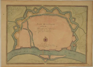ULM Donau Orig Kupferstich Stadtansicht dat 1705 Baden-Württemberg Universität - Bild 1 von 4