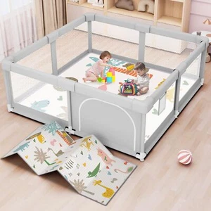 Playpen per Bambini con Tappetino 50x50 Pollici, Playpen per Neonati e Neonati con Cancello,... - Foto 1 di 7