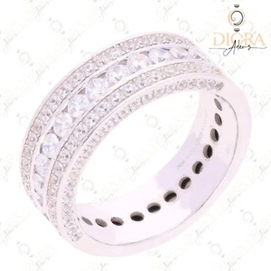 S925 Halb Eternity Ring - Ehering - Geschenk für Sie - Simulierter Dimaond Ring - Bild 1 von 6