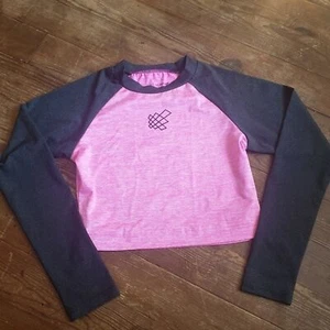 Jed North Juniors Seamless long sleeve Crop Top size small pink and black - Picture 1 of 4