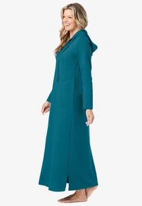 Dreams & Co. Plus Size Deep Teal Long Sleeves Hooded Lounger Size 2X(26/28) - Picture 1 of 2