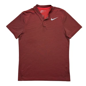 Nike Golf Fly Aero React Polo Shirt Men's M Slim Blade Collar Snap 833153 Red - Picture 1 of 12