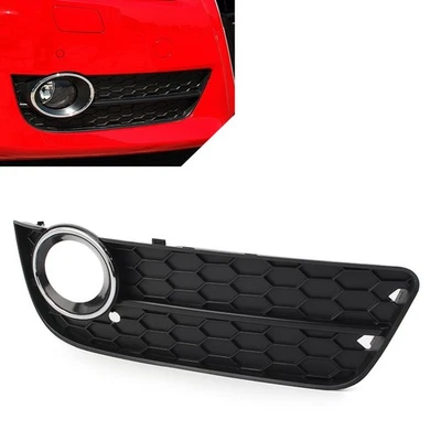 Fit Audi A5 2008-2011 Front Bumper Fog Light Grille Cover w/ Chrome Ring Right - Image 1 of 4