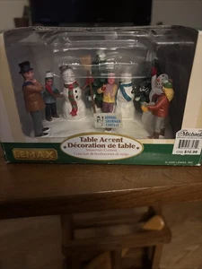 Decorazione accento tavolo concorso pupazzo di neve annuale Lemax 2006 vintage e 3 alberi di Natale - Foto 1 di 2