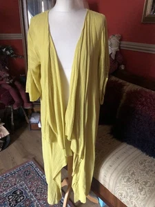 Made In Italy Women’s OS Long Kimono Duster Jacket Wedding Pit2pit 24in Linen - Picture 1 of 5