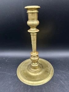 Heavy Brass Candle Holder 8.5” Vintage - Picture 1 of 4