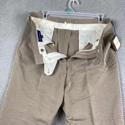 Alan Flusser Trouser Dress Pants Men's 38x34 Khaki Tan Formal Preppy Causal New  - Image 1 of 4