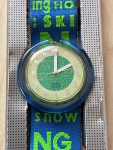 Uhr SWATCH Pop SPORTPOURRI (PWK163)-TOP-Zustand! Tolle Farben-Grün/Blau-Ansehen! - Bild 1 von 7