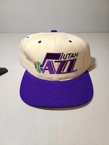 Vintage 90's Utah Jazz Grossman Cap GCC 100% Wool Snapback Hat Offical NBA - Picture 1 of 19