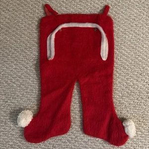Vintage 60er Jahre rot Weihnachtsmann Hose Strumpf mit Druckknöpfen 18 x 11" - Bild 1 von 13