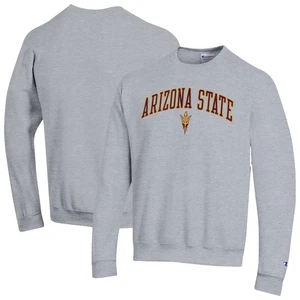 Pullover Para Hombre-Campeón Gris Jaspeado Arizona State Sun Devils Arco Sobre Logo - Imagen 1 de 3