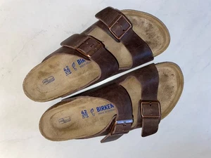 $154 Birkenstock Arizona sandals in Habana oiled leather brown Men’s 11/42 CLEAN - Picture 1 of 6