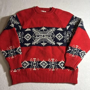 Vintage United Colors Of Benetton Sweater Mens Large Wool Knit Fair Isle 90s Ita - Picture 1 of 5