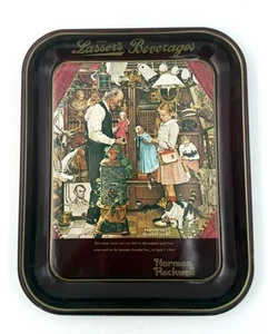 VTG 1976 Norman Rockwell Lasser’s Beverages April Fool’s Day Tray  - Picture 1 of 8