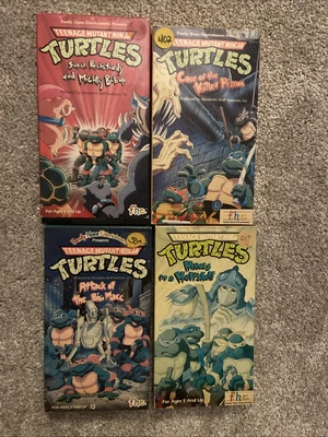 Teenage Mutant Ninja Turtles TMNT VHS Lot FHE Rare Cartoon 90s Attack Big Macc Foto 1 de 4