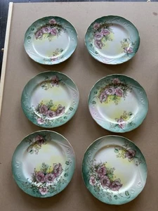 Set Of 6 Lefton Poppies Dessert Plates - Picture 1 of 8