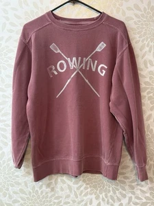 Comfort Colors Men’s S Rowing Faded Washed Red Pullover Crewneck Sweatshirt - Picture 1 of 7
