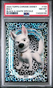 2024 Disney Topps Chrome Bolt #133 Black White Speckle /101 PSA 8 - Picture 1 of 2