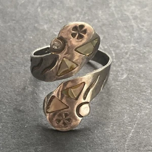 STERLING SILBER 925 Konvolut Ring A27 Gr. 7 Navajo Mexico Vintage Wickel Unikat Design - Bild 1 von 16